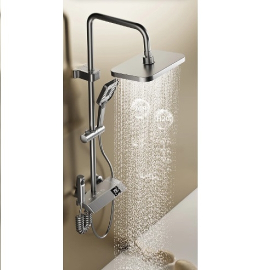 Sen cây phím đàn hiển thị nhiệt độ đồng thau mạ nước pvd xám