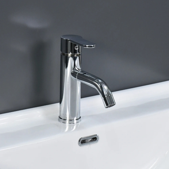 Vòi lavabo nóng lạnh inox sus 304 mạ crome xoay 360 độ