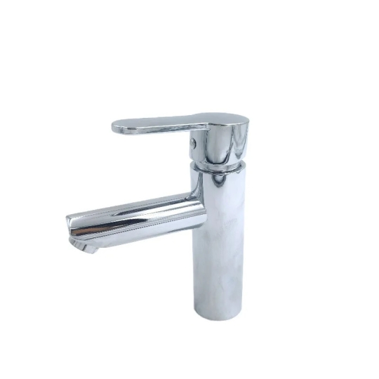 Vòi lavabo nóng lạnh inox sus 304 mạ crome thân tròn 20cm mã